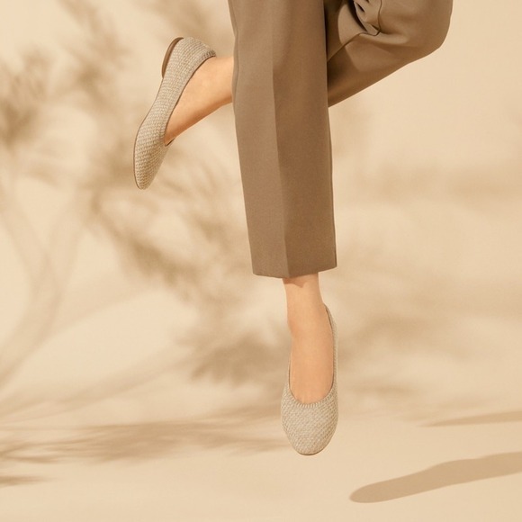 Vivaia Pointed-Toe Flats Knit Comfortable Everyday Shoes Beige Eu/38.5 Us/7.5